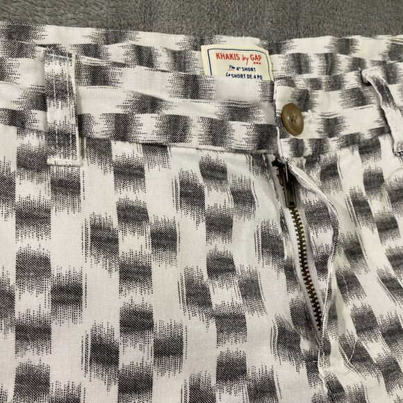 Gap Khakis Shorts Women's 2 Gray Geometric Print Chino Preppy Casual Summer - Picture 4 of 10